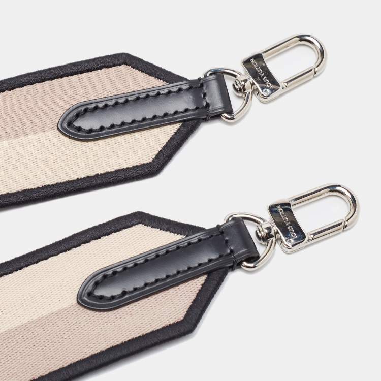 Pre Owned LOuis Vuitton Pink/Black Logo Jacquard Canvas Speedy Bandouliere Bag Strap 