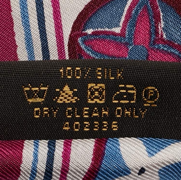 Pre Owned Louis Vuitton Purple Print Silk Eugenia Bandeau Scarf