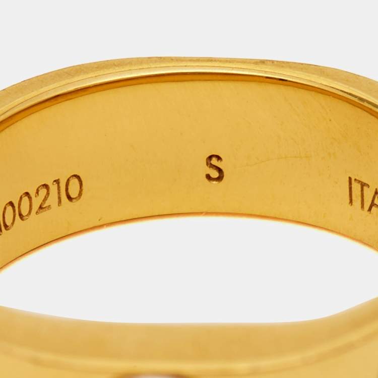 Pre Owned Louis Vuitton Nanogram Two Tone Band Ring Size 50.5