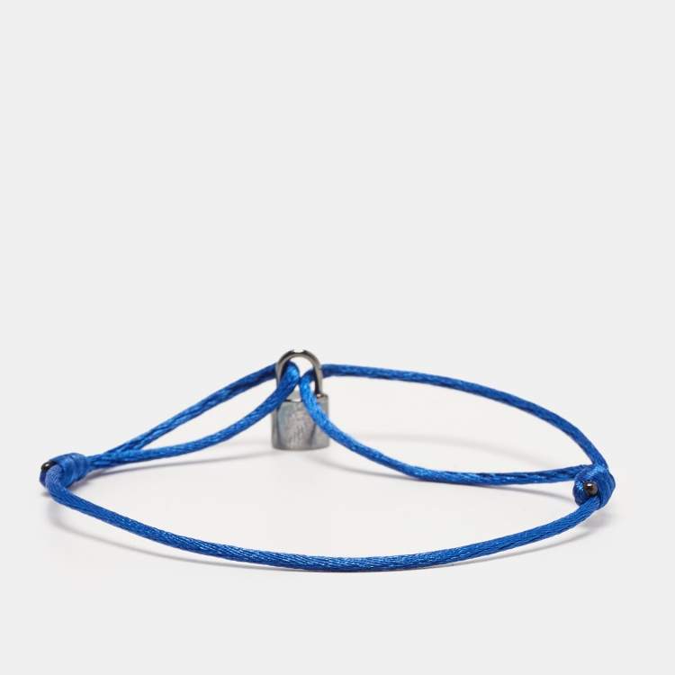 Pre Owned Louis Vuitton Lockit X Doudou Louis Gunmetal Tone Sterling Silver Bracelet