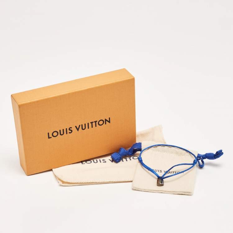 Pre Owned Louis Vuitton Lockit X Doudou Louis Gunmetal Tone Sterling Silver Bracelet