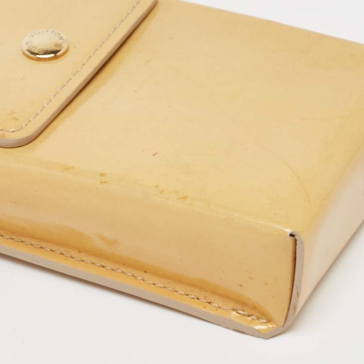 Pre Owned Louis Vuitton Yellow Monogram Vernis Cigarette Case