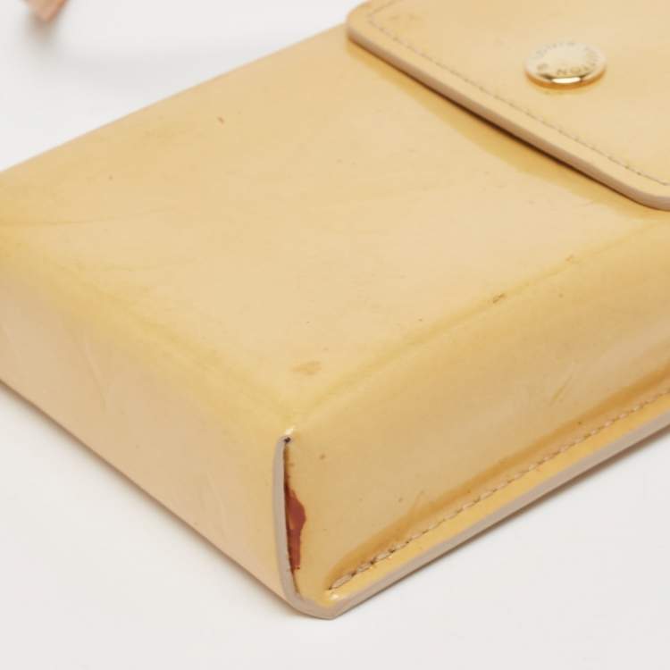 Pre Owned Louis Vuitton Yellow Monogram Vernis Cigarette Case