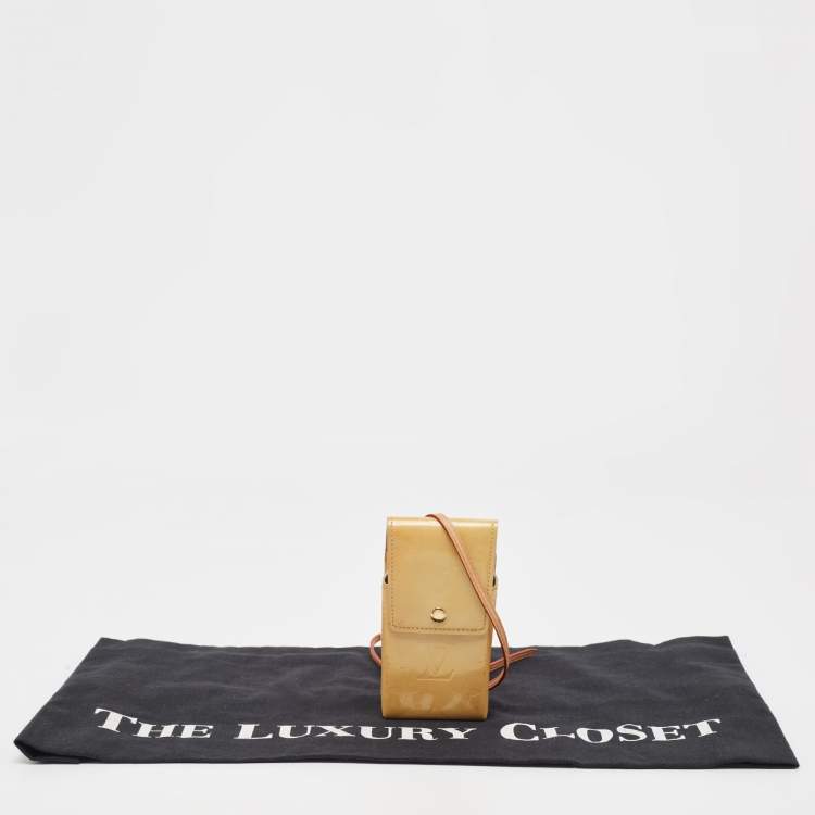 Pre Owned Louis Vuitton Yellow Monogram Vernis Cigarette Case