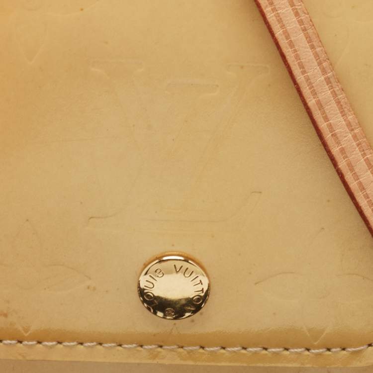 Pre Owned Louis Vuitton Yellow Monogram Vernis Cigarette Case