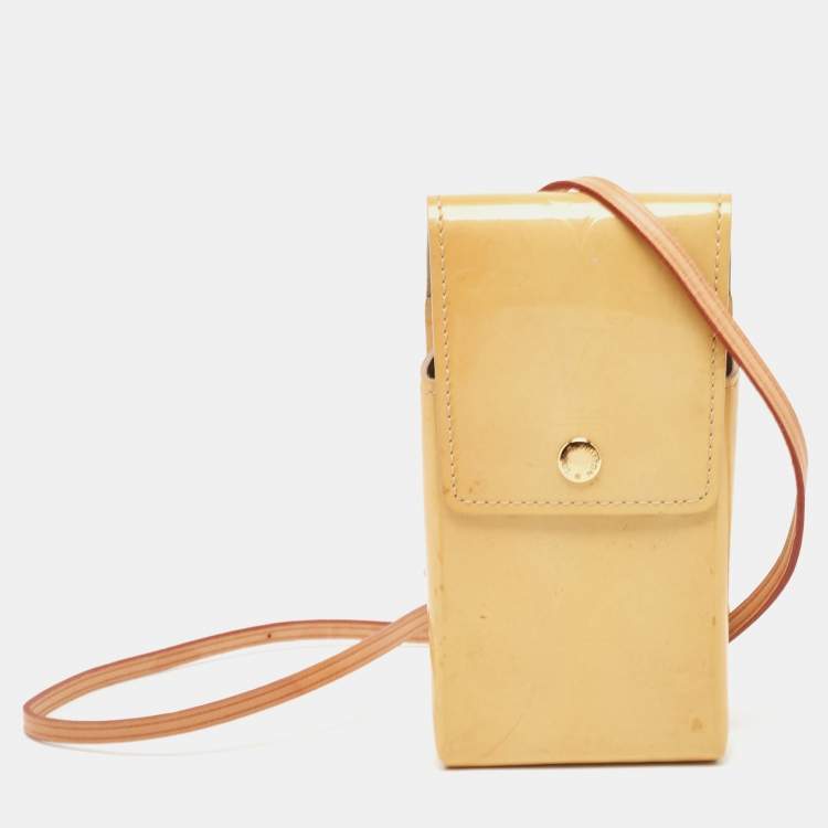 Pre Owned Louis Vuitton Yellow Monogram Vernis Cigarette Case