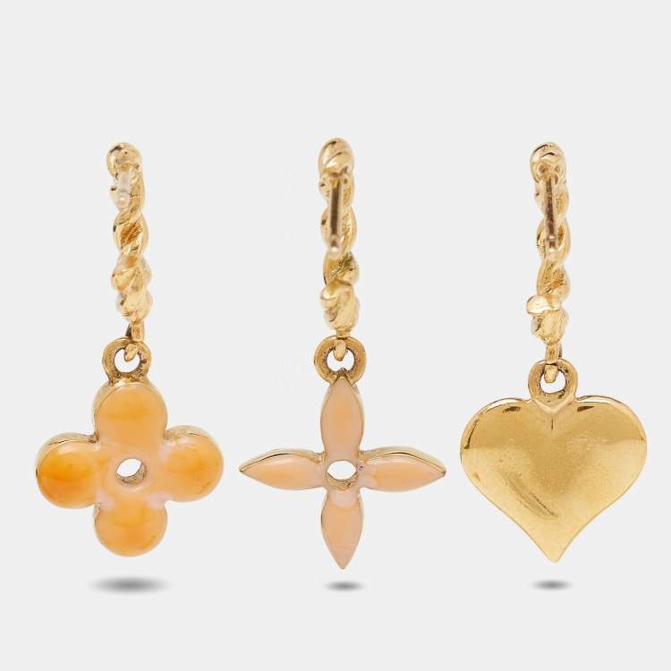 Pre Owned Louis Vuitton Love Letter Timeless Earrings Set (Set of 3)