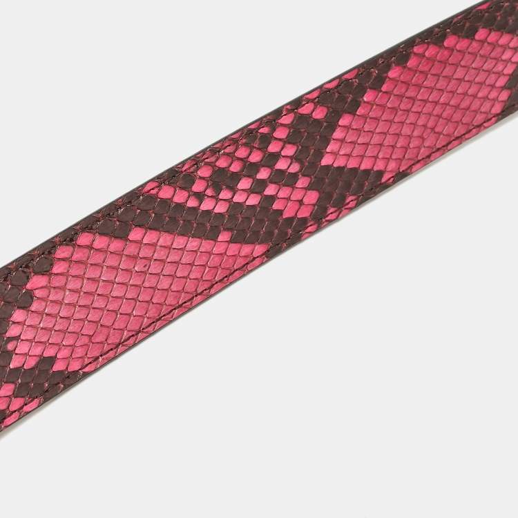 Pre Owned Louis Vuitton Pink Python Bandoulière Shoulder Bag Strap