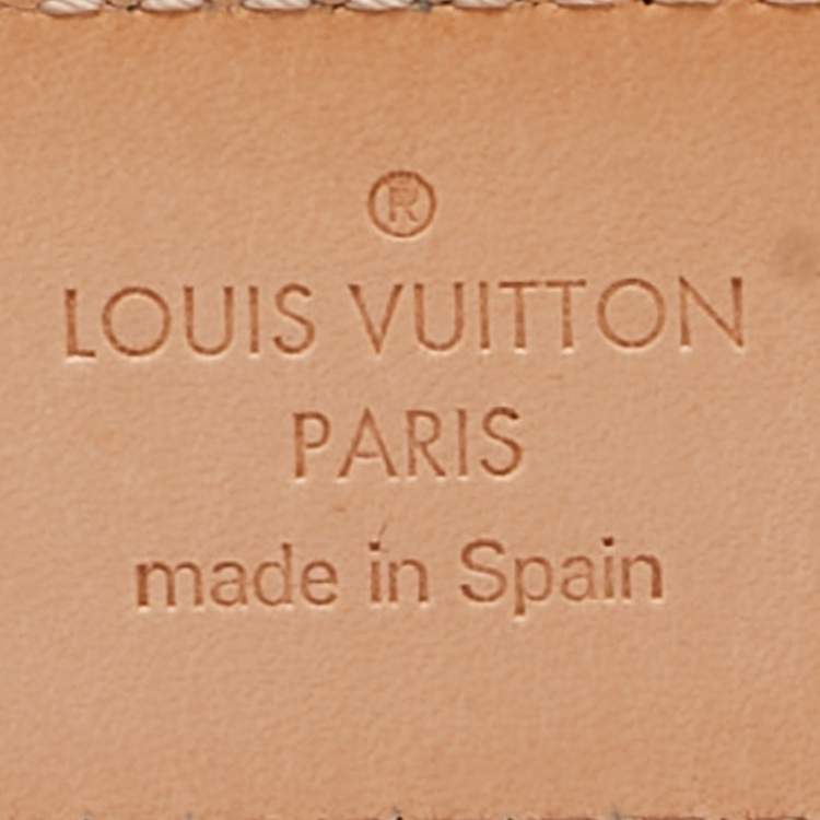 Pre Owned Louis Vuitton Blue Nuit Monogram Vernis Buckle Belt 80CM