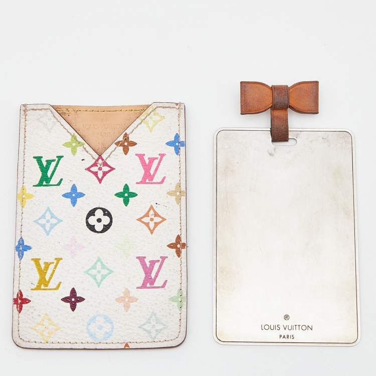 Pre Owned Louis Vuitton White Multicolore Monogram Canvas Etui Miroir Mirror Case
