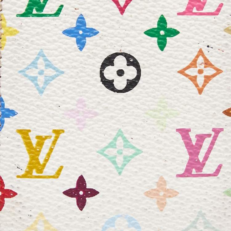Pre Owned Louis Vuitton White Multicolore Monogram Canvas Etui Miroir Mirror Case
