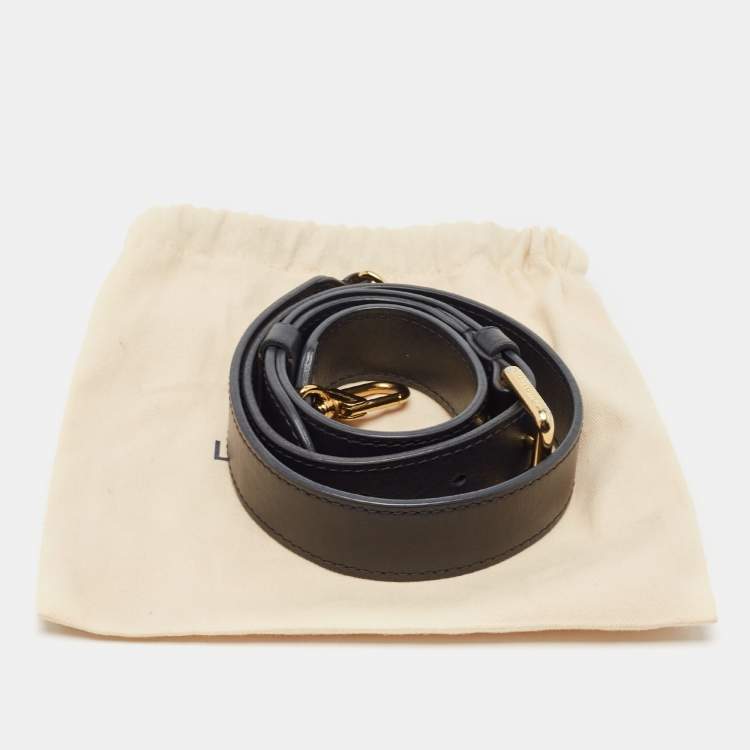 Pre Owned Louis Vuitton Black Leather Bag Shoulder Strap