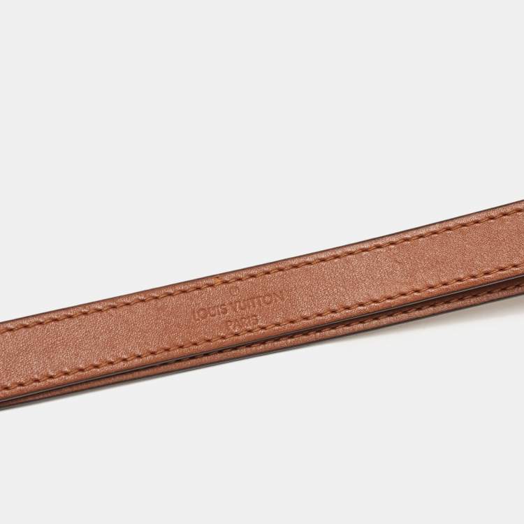Pre Owned Louis Vuitton Brown Leather Snap Bag Shoulder Strap