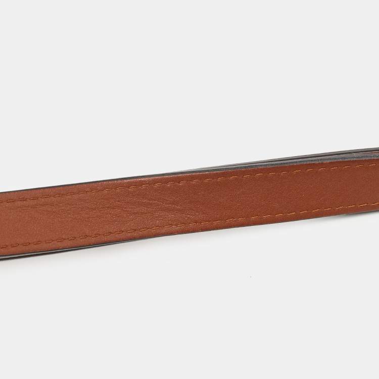 Pre Owned Louis Vuitton Brown Leather Snap Bag Shoulder Strap