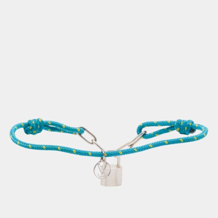 Pre Owned Louis Vuitton Lockit Sterling Silver Cord Bracelet