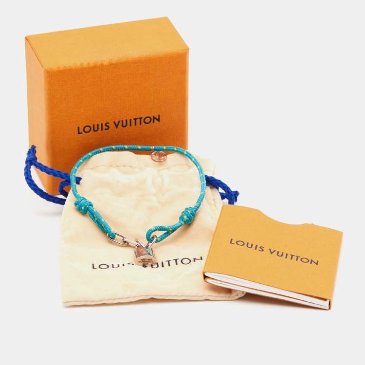 Pre Owned Louis Vuitton Lockit Sterling Silver Cord Bracelet