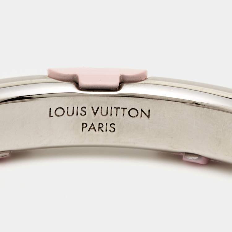Pre Owned Louis Vuitton  Daily Monogram Resin Silver Tone Cuff Bracelet