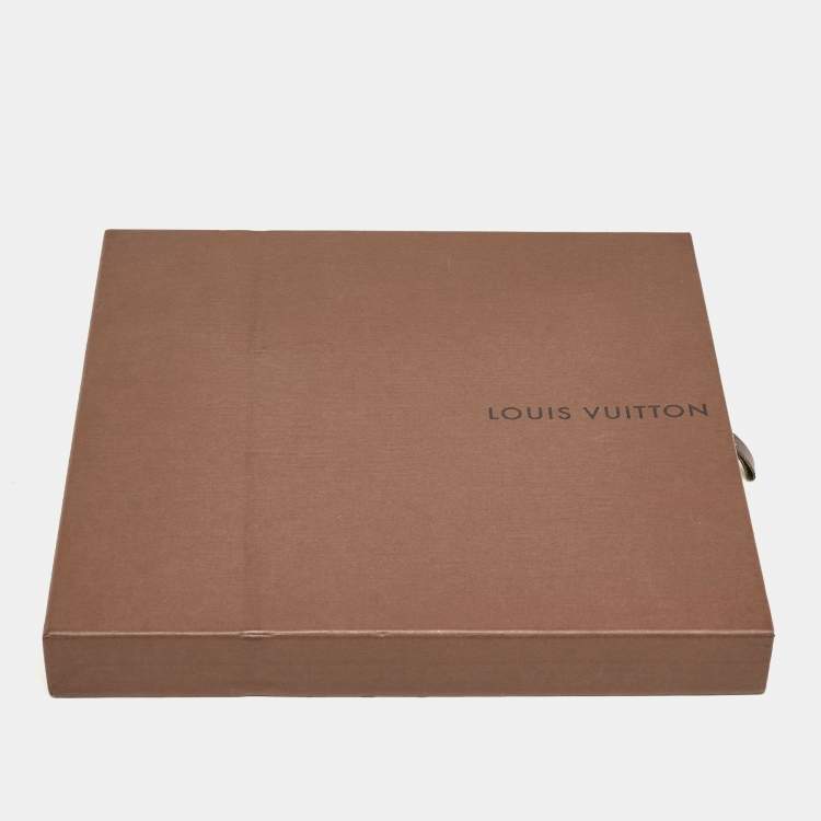 Pre Owned Louis Vuitton Brown Iventeur Monogram Print Silk Square Scarf