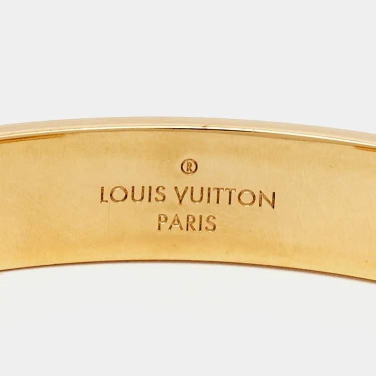 Pre Owned Louis Vuitton Monogram Canvas Gold Tone Bracelet