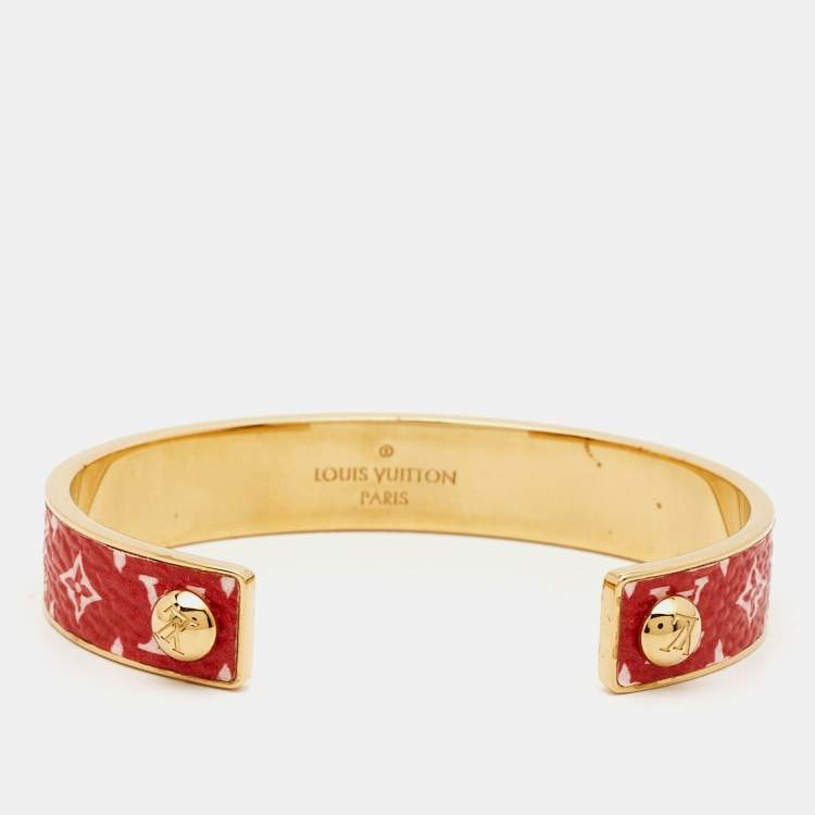 Pre Owned Louis Vuitton Monogram Canvas Gold Tone Bracelet