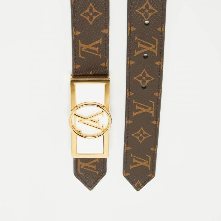 Pre Owned Louis Vuitton Monogram Canvas Dauphine Reversible Belt 90 CM