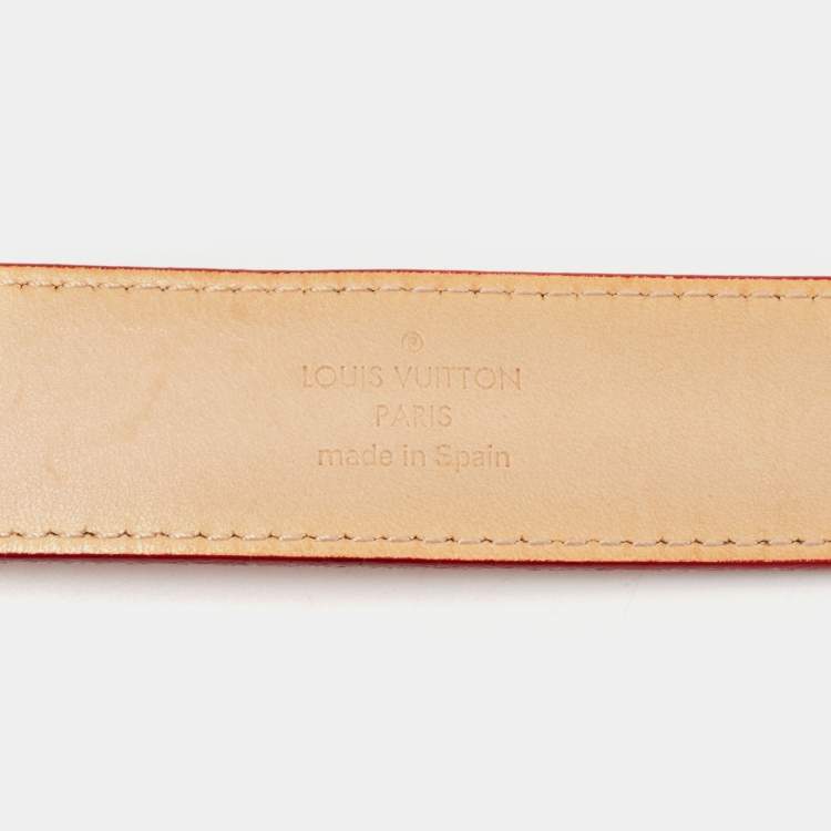 مملوكة مسبقًا Louis Vuitton Red Monogram Vernis Ceinture Buckle Belt 80CM