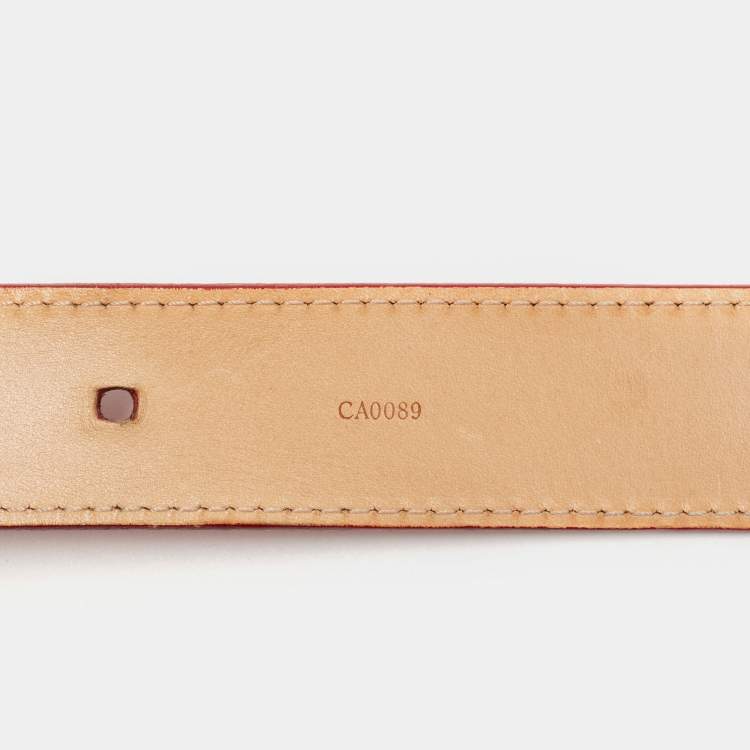 مملوكة مسبقًا Louis Vuitton Red Monogram Vernis Ceinture Buckle Belt 80CM