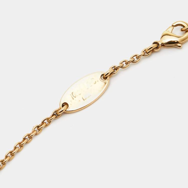 Pre Owned Louis Vuitton Essential V Gold Tone Necklace