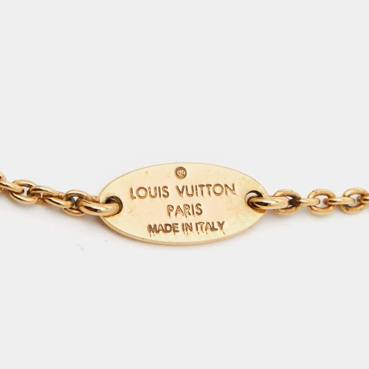Pre Owned Louis Vuitton Essential V Gold Tone Necklace