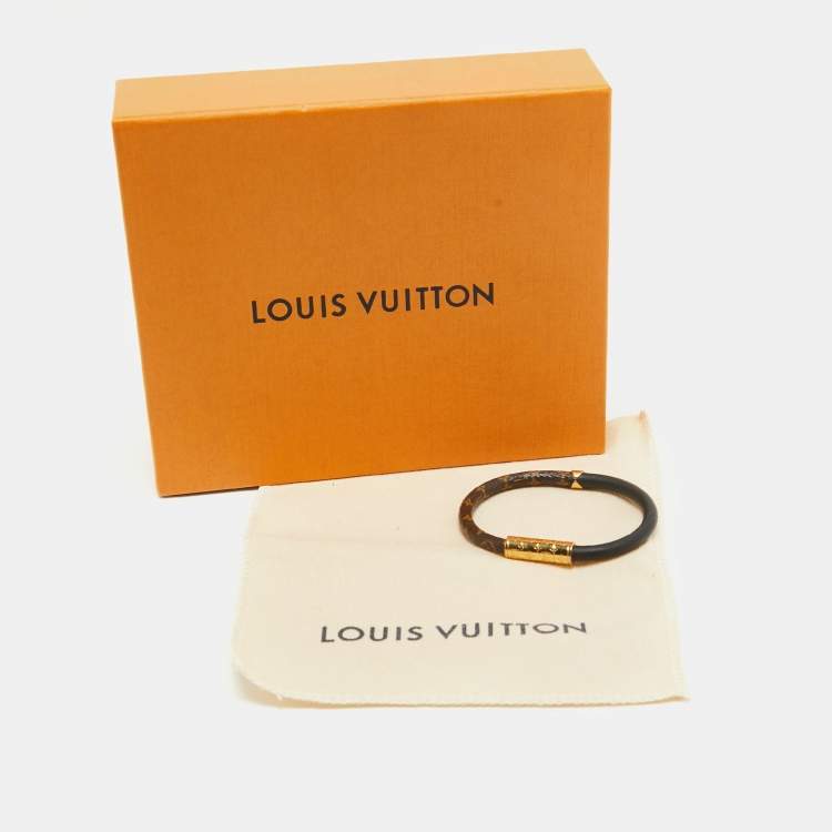 مملوكة مسبقًا Louis Vuitton Black Leather and Monogram Canvas Daily Confidential Bracelet
