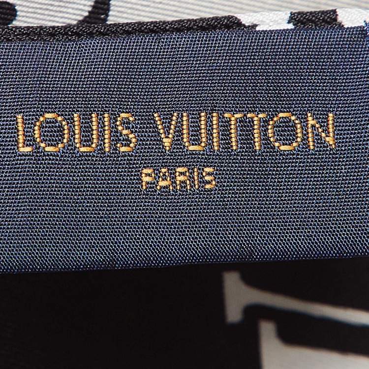 Pre Owned Louis Vuitton Black Silk Monogram Confidential Bandeau Scarf