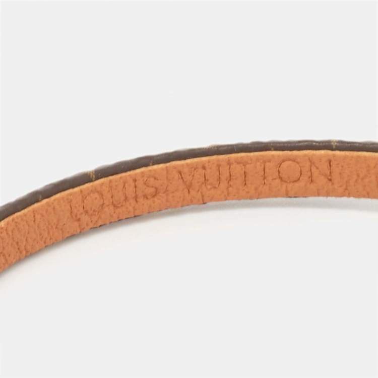 Pre Owned Louis Vuitton Historic Mini Monogram Canvas Gold Tone Bracelet