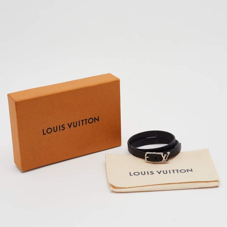 Pre Owned Louis Vuitton Neogram Leather Palladium Plated Bracelet