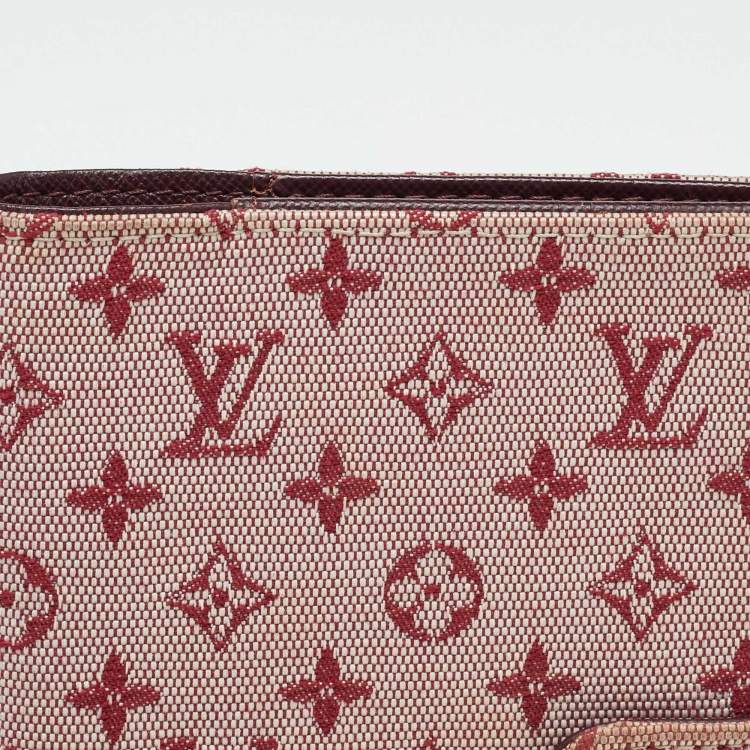 Pre Owned Louis Vuitton Cherry Mini Lin Canvas Small Ring Agenda PM Cover