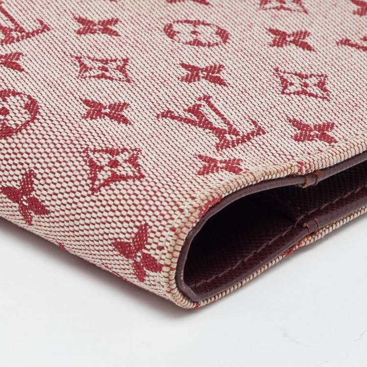 Pre Owned Louis Vuitton Cherry Mini Lin Canvas Small Ring Agenda PM Cover