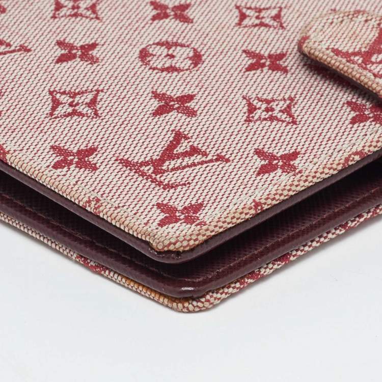Pre Owned Louis Vuitton Cherry Mini Lin Canvas Small Ring Agenda PM Cover