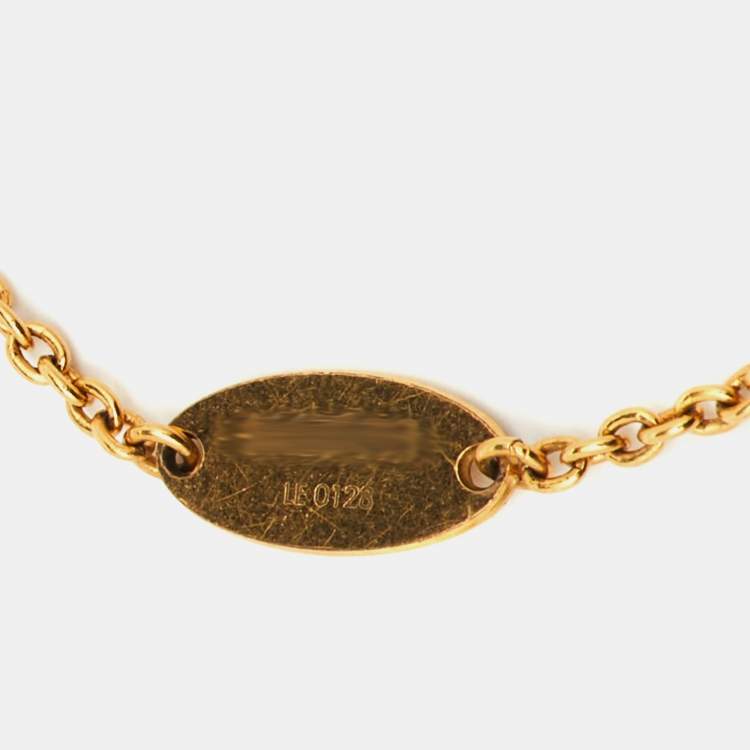 Pre Owned Louis Vuitton LV & Me Letter V Gold Tone Bracelet