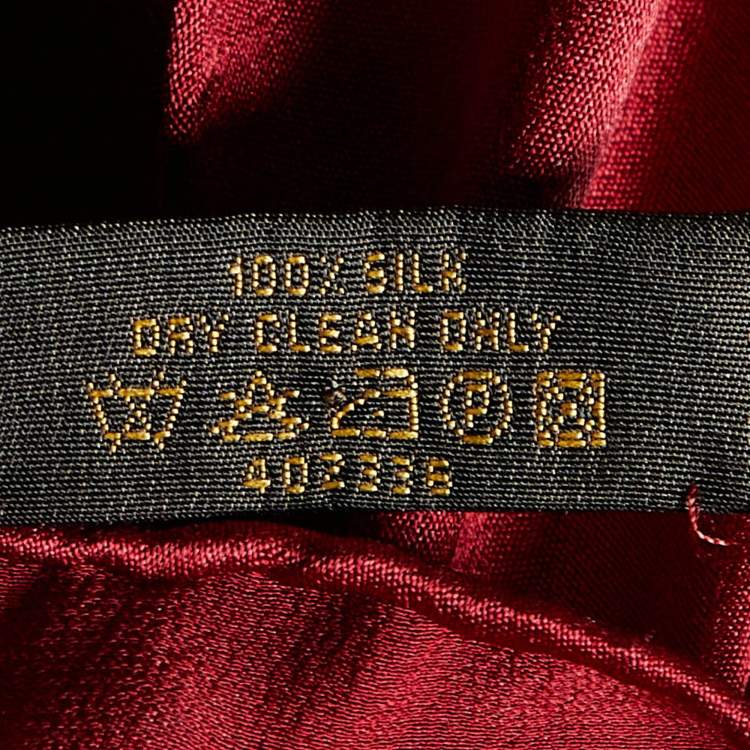 Pre Owned Louis Vuitton Red Monogram Silk Square Scarf