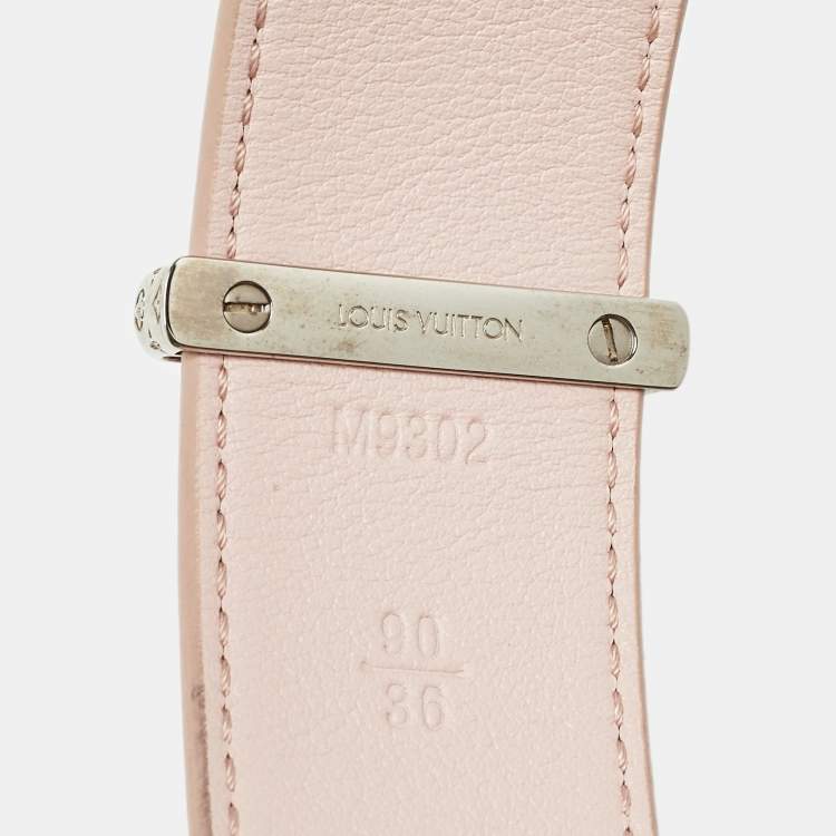 Pre Owned Louis Vuitton Pink Monogram Canvas Belt 90 CM