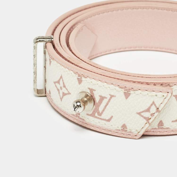 Pre Owned Louis Vuitton Pink Monogram Canvas Belt 90 CM