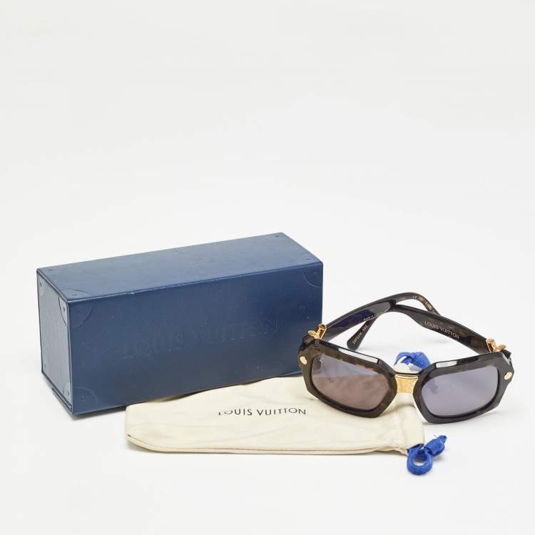 Pre Owned Louis Vuitton Brown Tortoise Z0956W La Dolce Vita Square Sunglasses