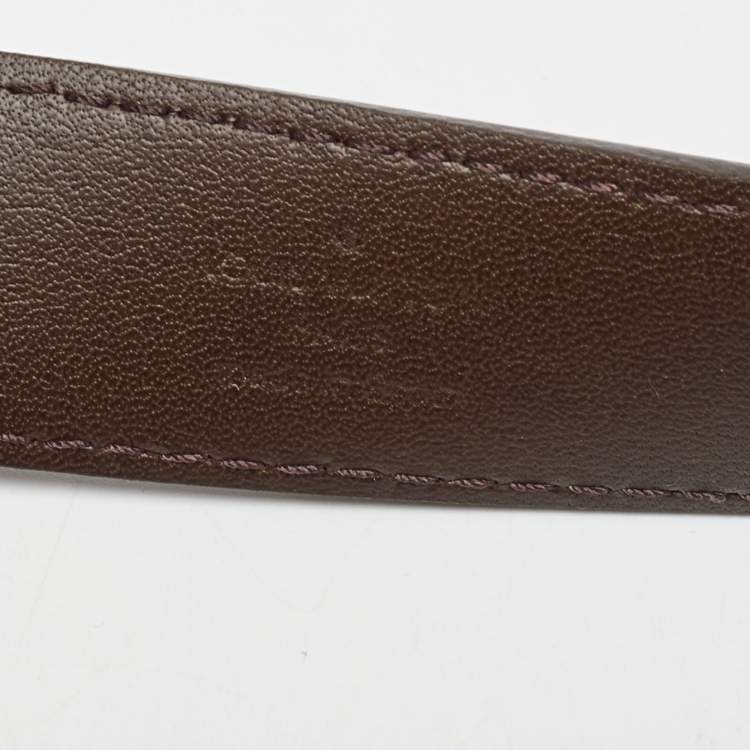 Pre Owned Louis Vuitton Mini Damier Ebene Canvas LV Initiales Belt 80 CM
