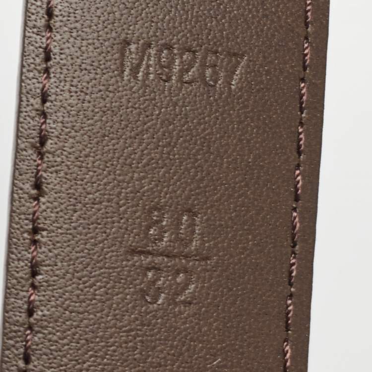 Pre Owned Louis Vuitton Mini Damier Ebene Canvas LV Initiales Belt 80 CM