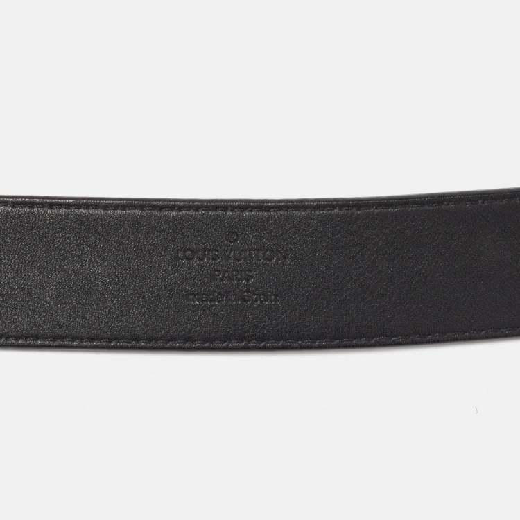 Pre Owned Louis Vuitton Black Epi Leather LV Twist Belt 90 CM