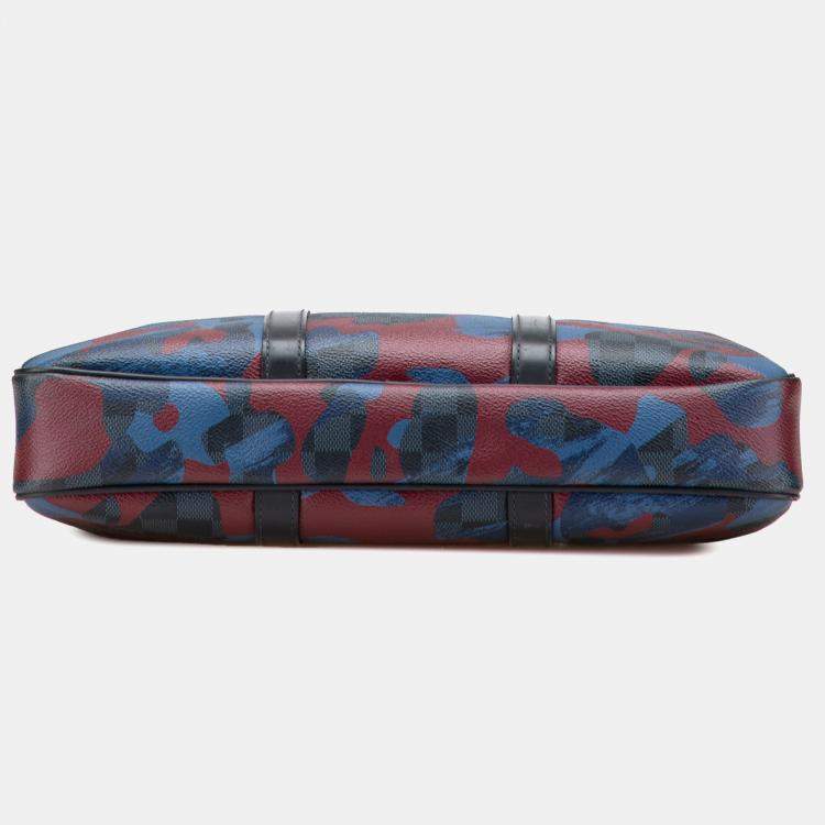 Pre Owned Louis Vuitton Blue Damier Cobalt Camouflage Porte-Documents Voyage PM