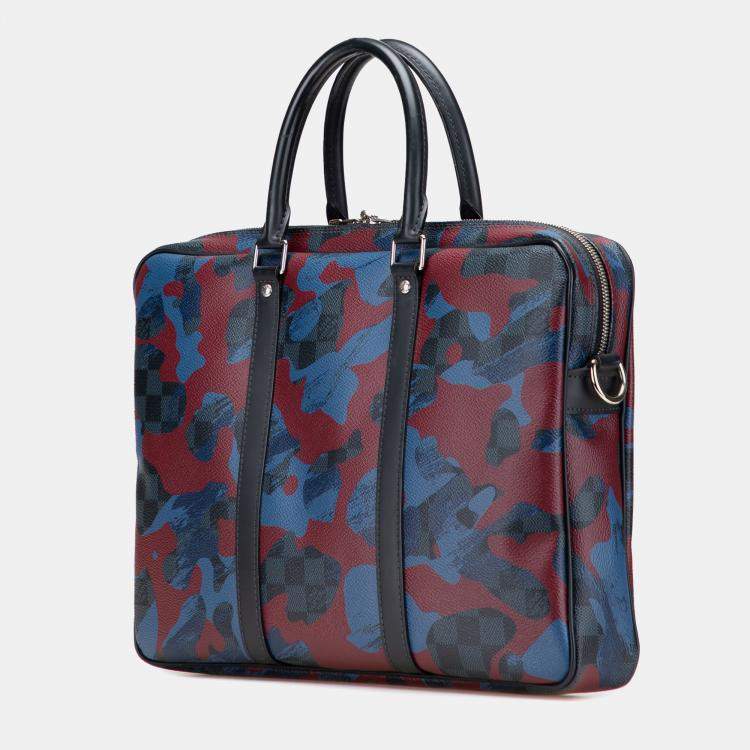 Pre Owned Louis Vuitton Blue Damier Cobalt Camouflage Porte-Documents Voyage PM