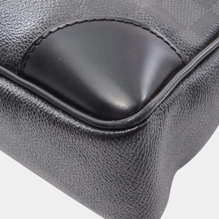 Pre Owned Louis Vuitton Black Damier Graphite Porte Documents Voyage PM
