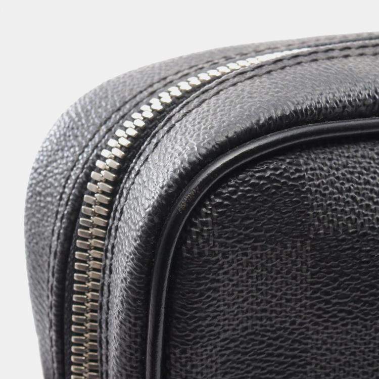 Pre Owned Louis Vuitton Black Damier Graphite Porte Documents Voyage PM