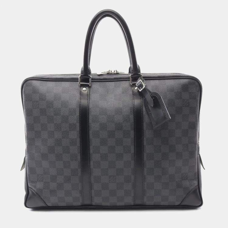 Pre Owned Louis Vuitton Black Damier Graphite Porte Documents Voyage PM