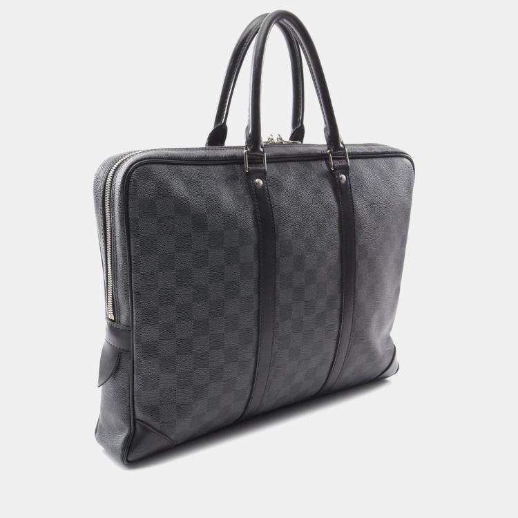 Pre Owned Louis Vuitton Black Damier Graphite Porte Documents Voyage PM